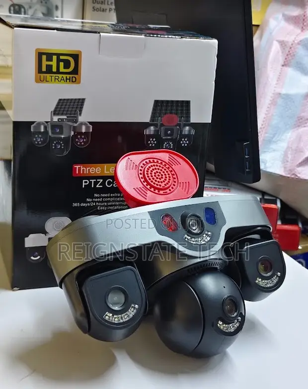 4G Solar PTZ Camera with Triple Lens & Siren - 1