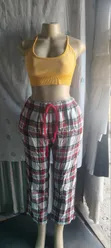 Ladies Pajama Pants & Crop Tops Set - 2