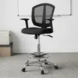 Kiti cha Kisasa cha Ergonomic cha Counter - Nyeusi - 1
