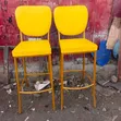 Yellow Kitchen Stools with Powder-Coating Finish - 1