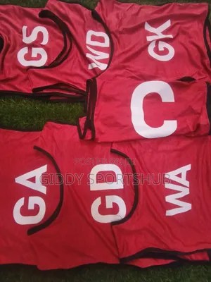 Bibs za Netball - Nyekundu, Unisex, Mpya Kabisa
