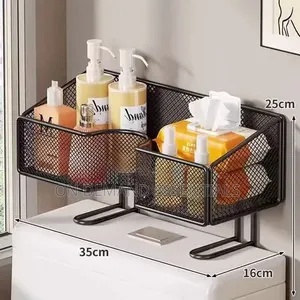 Heavy Duty Over-the-Toilet Metallic Mesh Storage Rack