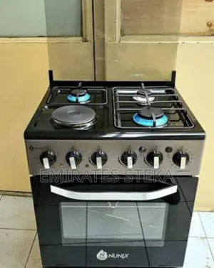 Nunix 50x55 Cooker ya Kusimama 3+1 Gas Burners na Oven ya Umeme