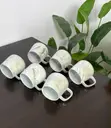 High Quality Pearl Marble Mugs with Cup Stand (6pcs) - 2