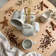 6 Chic Swirl Design Cups with Stand - 3