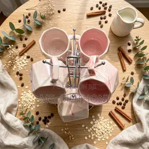 6 PCS Pearl Marble Octagon Mugs