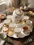 Brown Marble Luxury Tea Set - 1