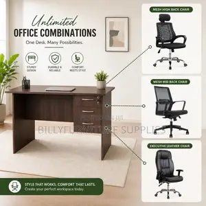 Executive Desk with 3-Drawer Storage