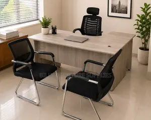 L-Shaped 4x4 Ft Office Desk and Chair Workstation