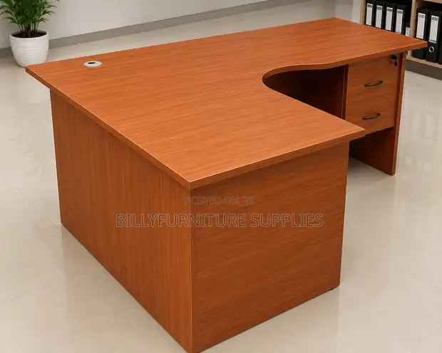 L-Shaped Cherry Office Desk 1.2m x 1.4m - 1