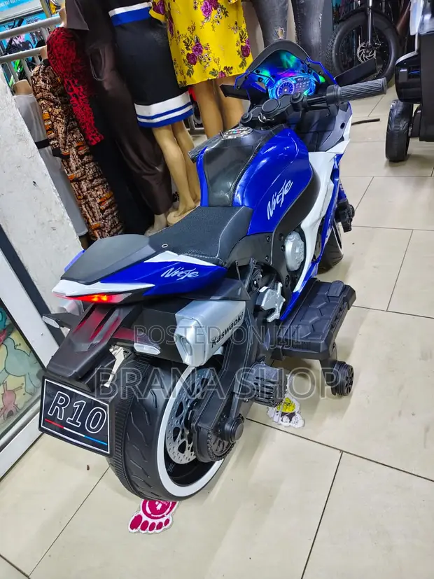Kids Electric Ride-on Motorcycle - Blue - 1