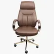 High Back Boss Leather Chair with Chrome Base - 3