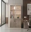 Kabati la Ofisi la Mbao lenye Milango Miwili na Rafu - 3