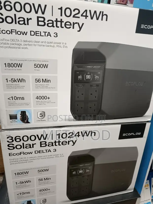 EcoFlow Delta 3 Solar Battery Power Station - 1