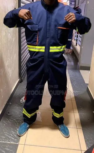 Navy Blue Cargo Overall with Reflectives