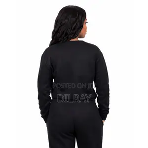 DilRay Sweatshirt Nyeusi ya Kawaida kwa Wanawake