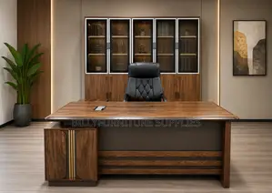 Executive Boss Desk with Storage Cabinet