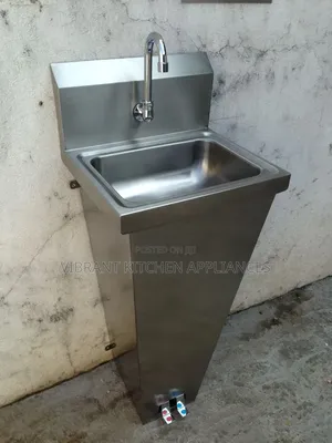 Pedal-Operated Handwashing Sink - Stainless Steel
