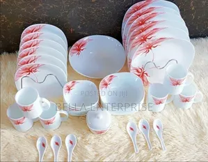 Seti ya Vipande 39 ya Sahani za Opal Glass za Mraba
