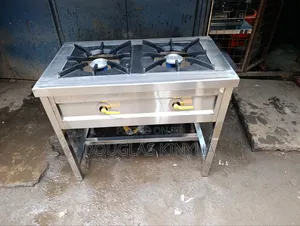 Cooker ya Gesi ya Chuma cha Kutuozi ya Biashara yenye Vichomeo Viwili