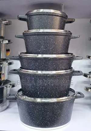 Set ya Vipande 10 vya Vyombo vya Kupikia vya Granite Visivyo Namna