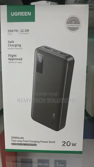 UGREEN 20000mAh Power Bank ya Kuchaji Haraka