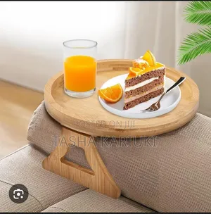 Meza ya Mkono wa Kiti cha Mbao cha Mianzi