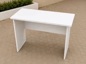 White Study Desk - No Drawers