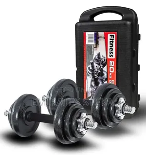 Set ya Dumbbell & Barbell ya Kilo 20 Zinazoweza Kurekebishwa na Sanduku