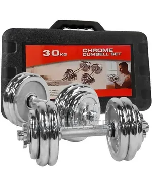30kg Adjustable Dumbbell to Barbell Weight Set with Connector
