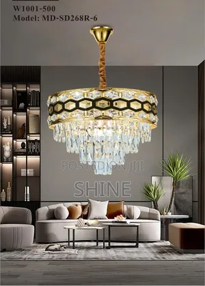 500mm Chandelier ya Kisasa ya Mfumo wa Ngoma ya Kioo