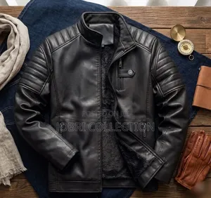 Black Leather Jacket - Men's XL-5XL