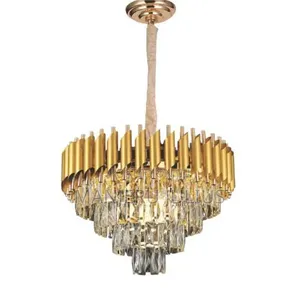 Chandelier ya Crystal Dhahabu 400mm