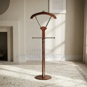 Coat Stand ya Mbao na Chuma - Hanger ya Nguo za Ofisi