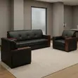 5-Seater Leather Sofa with Wood Armrest - 2