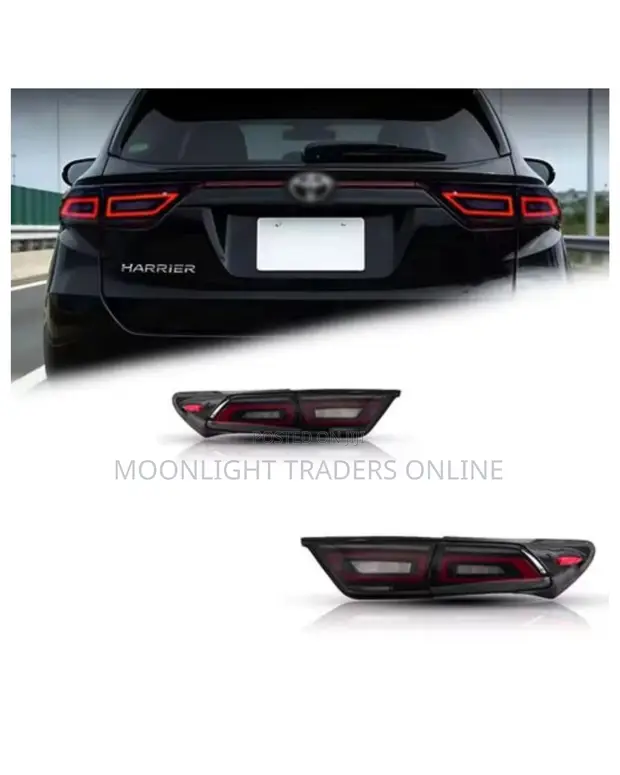 Smoked Aftermarket Tail Lights for Toyota Harrier 2014 - 1