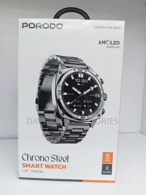 Porodo Chrono Steel Smartwatch 1.43" Silver