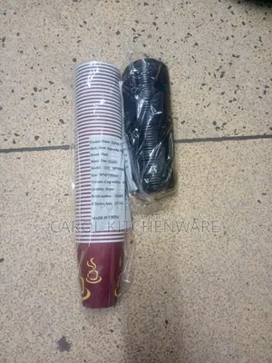 Vipande 50 vya Vikombe vya Karatasi - Maroon/Dhahabu