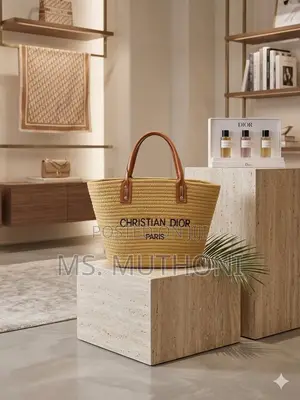 Christian Dior Mkoba wa Mkono wa Majani Uliosokotwa