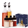 Glass 5pc Kitchen Set: Oil Bottles & Seasoning Jars - 1