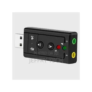 USB Sound Card Adapter to 3.5mm Headphone Jack - Black