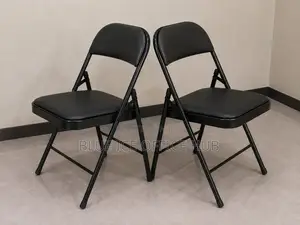 Foldable Chair – Black Padded Folding Chair for Office, Events Home