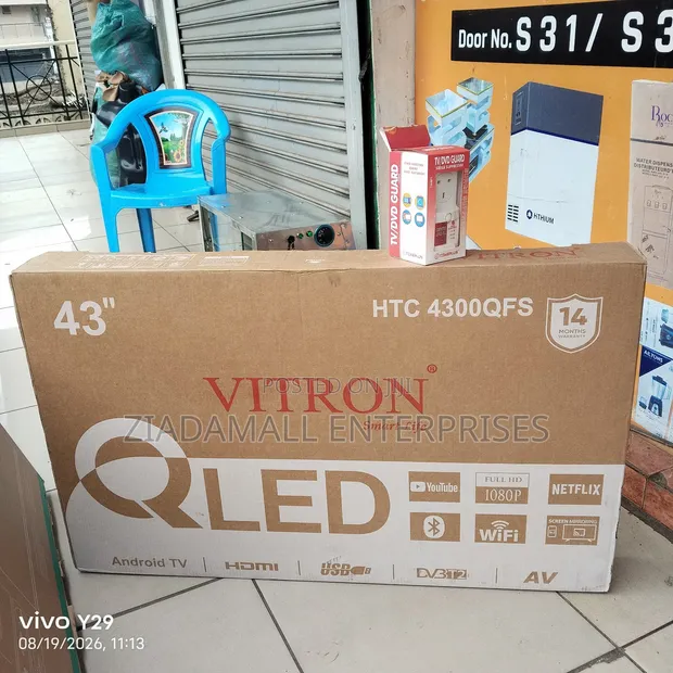 With 14months Warranty Vitron 43inch Smart Android TV. With Bluetooth - 1