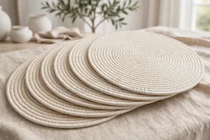 Spiral Woven Mats — With Subtle Silver Shimmer Price : 6pc