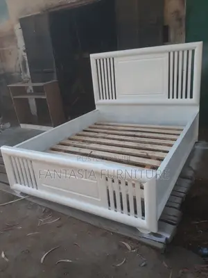 5x6 Spindle White Wooden Bed Frame: Free Delivery