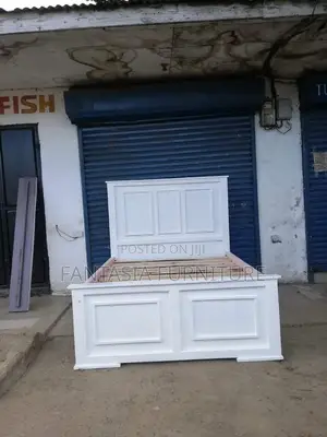 5x6 Boxed Trim White Wooden Bed Frame