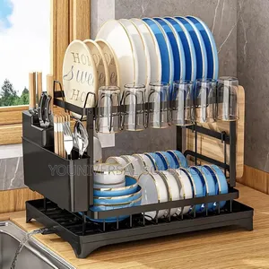Dishrack With Water Drainer and Glass Holders