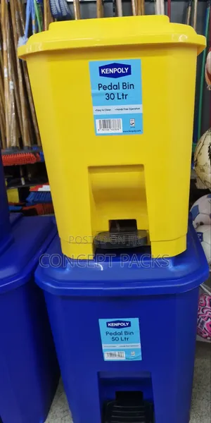 Kenpoly 50L + 30L Plastic Pedal Bins