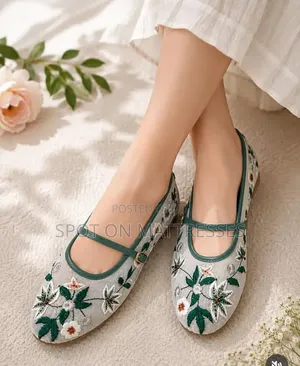 Viatu vya Zara Floral Ballerina kwa Wanawake
