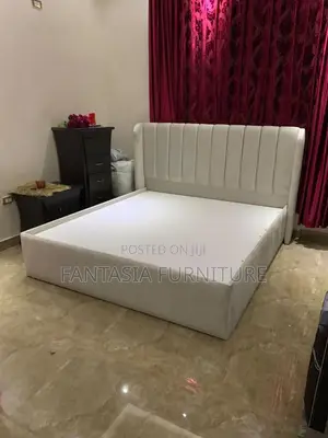 5x6 White Fabric Chester Bed in Utawala